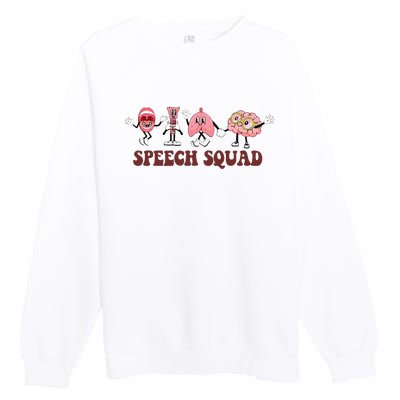 Speech Squad Speech Language Pathologist Speech Therapy SLP Premium Crewneck Sweatshirt