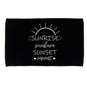 Sunrise Sunburn Sunset Repeat Summer Break Gift Great Gift Microfiber Hand Towel