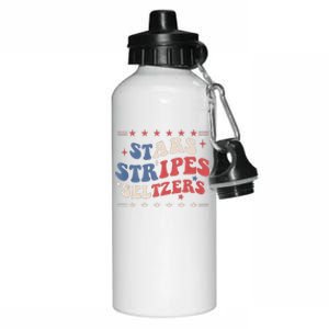 Stars Stripes Seltzers 4th Of July Patriotic Groovy Retro Aluminum Water Bottle