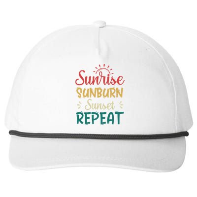 Sunrise Sunburn Sunset Repeat Gift Snapback Five-Panel Rope Hat