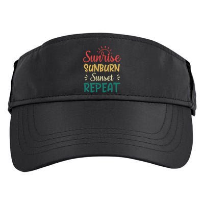 Sunrise Sunburn Sunset Repeat Gift Adult Drive Performance Visor