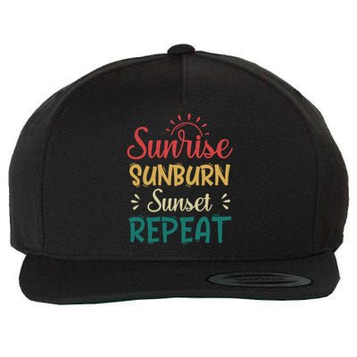 Sunrise Sunburn Sunset Repeat Gift Wool Snapback Cap