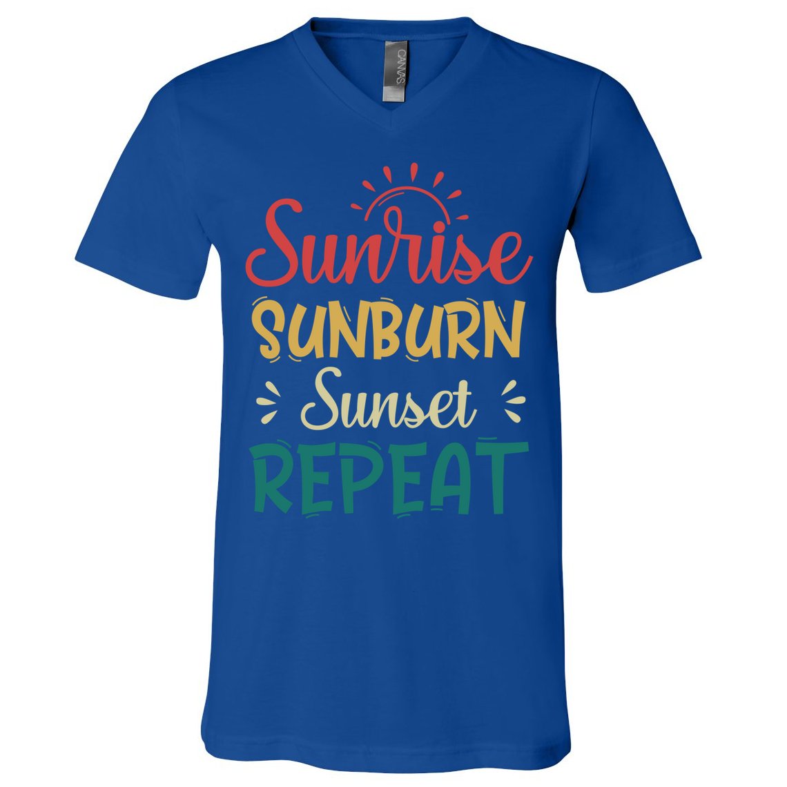 Sunrise Sunburn Sunset Repeat Gift V-Neck T-Shirt