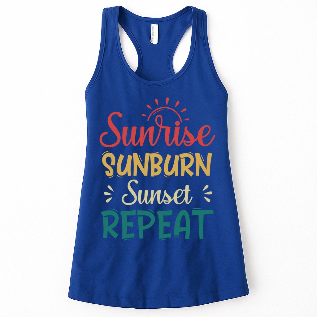 Sunrise Sunburn Sunset Repeat Gift Womens Tank Top