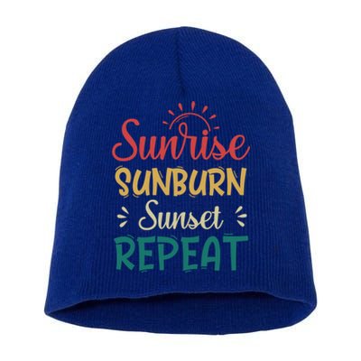 Sunrise Sunburn Sunset Repeat Gift Short Acrylic Beanie