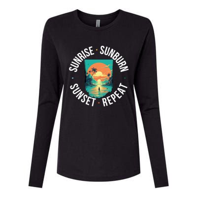 Sunrise Sunburn Sunset Repeat Gift Womens Cotton Relaxed Long Sleeve T-Shirt