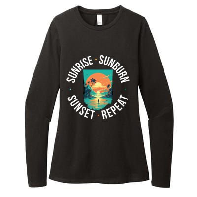 Sunrise Sunburn Sunset Repeat Gift Womens CVC Long Sleeve Shirt