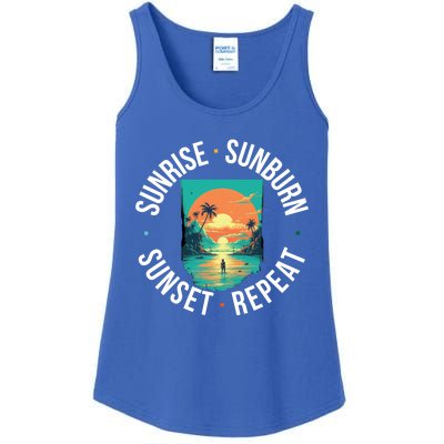 Sunrise Sunburn Sunset Repeat Gift Ladies Essential Tank