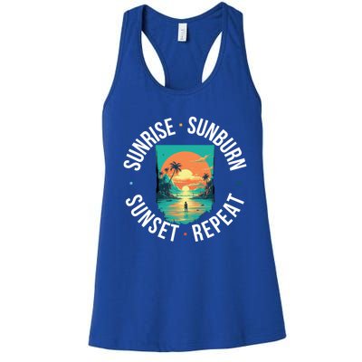 Sunrise Sunburn Sunset Repeat Gift Women's Racerback Tank