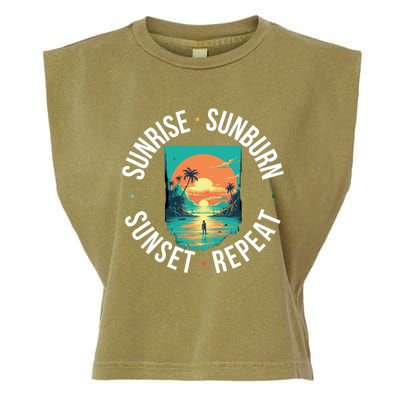 Sunrise Sunburn Sunset Repeat Gift Garment-Dyed Women's Muscle Tee