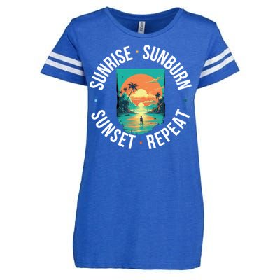 Sunrise Sunburn Sunset Repeat Gift Enza Ladies Jersey Football T-Shirt