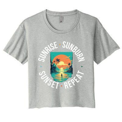 Sunrise Sunburn Sunset Repeat Gift Women's Crop Top Tee