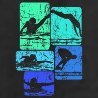 Swimming Swimmers 7 Panel Mesh Trucker Snapback Hat
