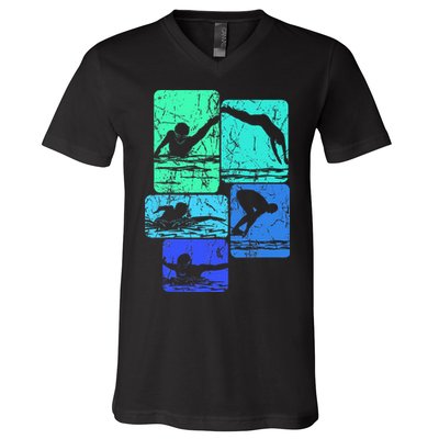 Swimming Swimmers V-Neck T-Shirt