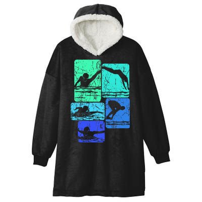 Swimming Swimmers Hooded Wearable Blanket