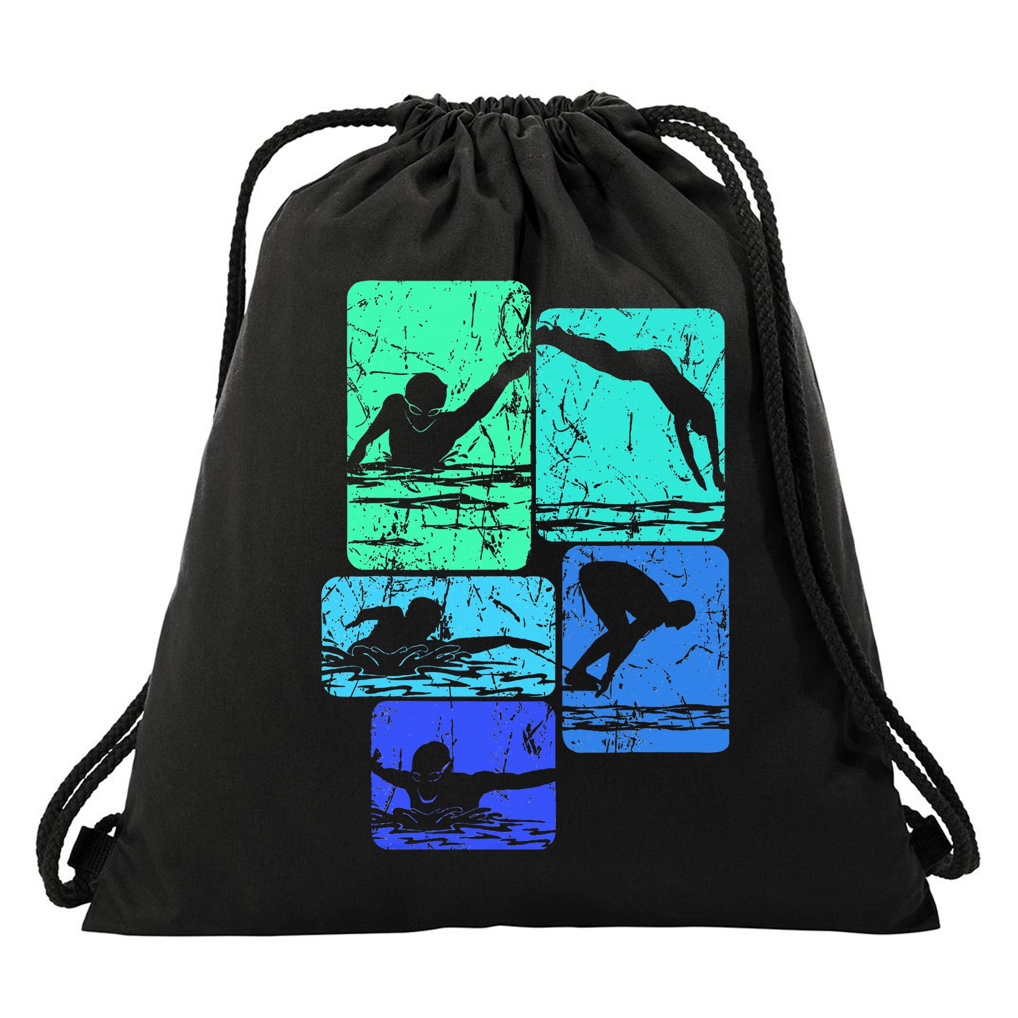 Swimming Swimmers Drawstring Bag
