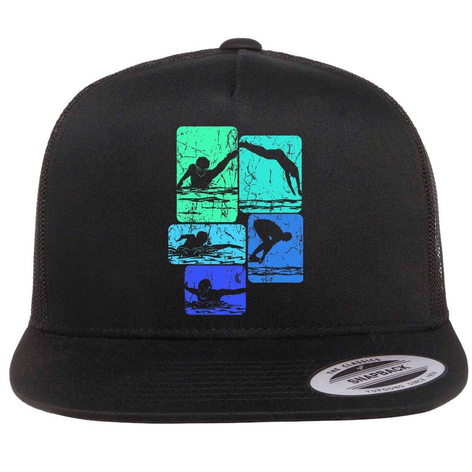 Swimming Swimmers Flat Bill Trucker Hat