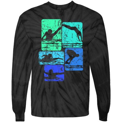 Swimming Swimmers Tie-Dye Long Sleeve Shirt