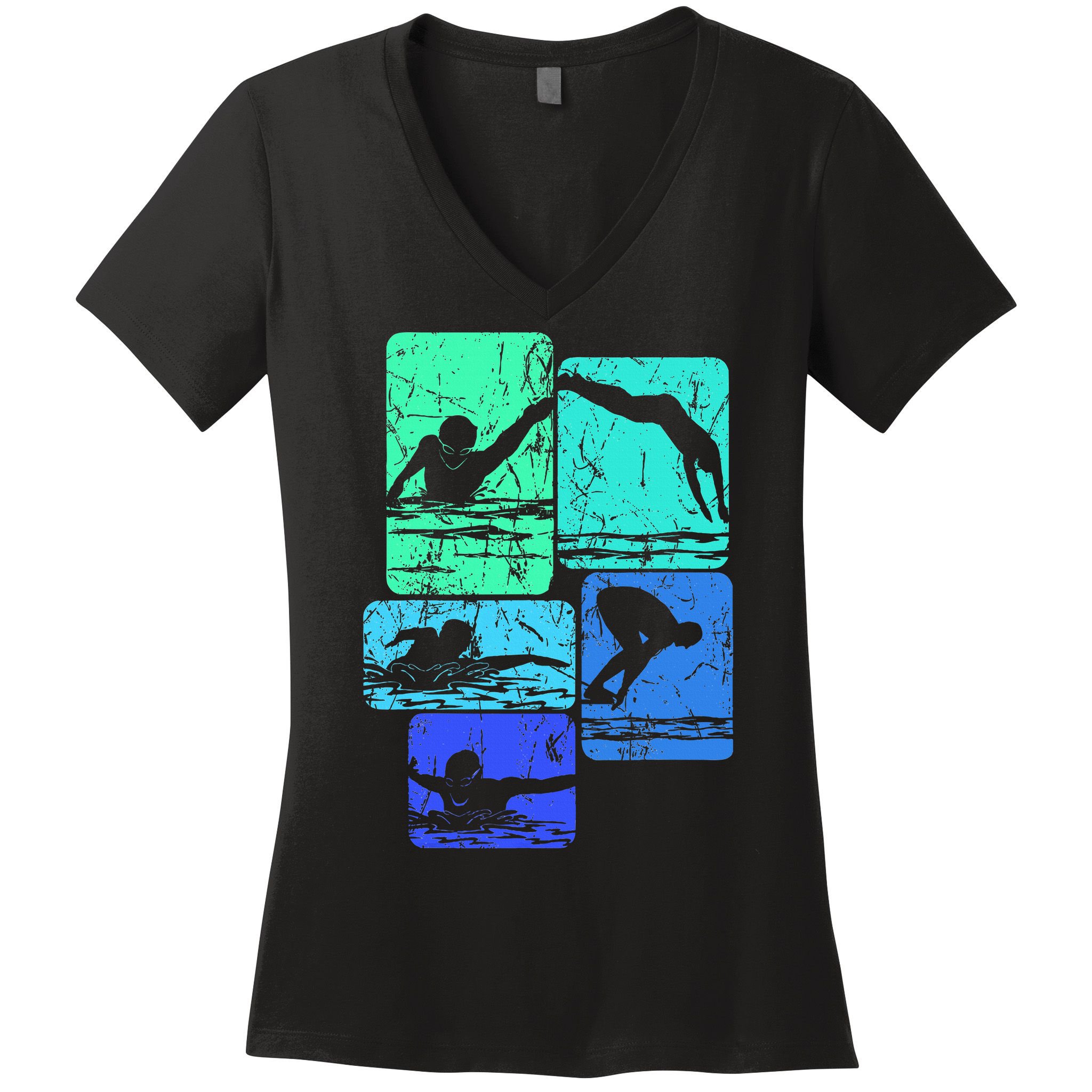 Swimming Swimmers Women's V-Neck T-Shirt