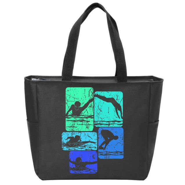 Swimming Swimmers Zip Tote Bag