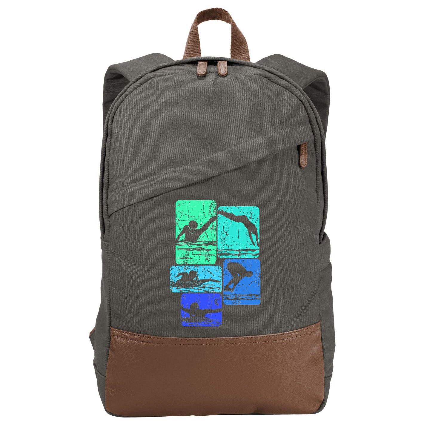 Swimming Swimmers Cotton Canvas Backpack