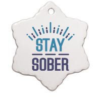 Stay Sober Ceramic Star Ornament