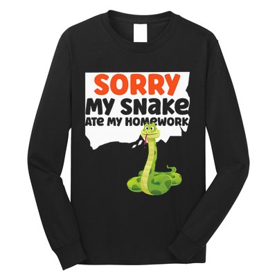 Snake Serpent Sorry My Snake Ate My Homework Long Sleeve Shirt