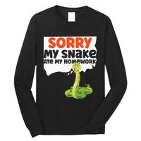 Snake Serpent Sorry My Snake Ate My Homework Long Sleeve Shirt