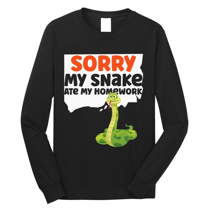 Snake Serpent Sorry My Snake Ate My Homework Long Sleeve Shirt
