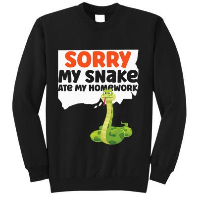 Snake Serpent Sorry My Snake Ate My Homework Sweatshirt