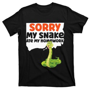 Snake Serpent Sorry My Snake Ate My Homework T-Shirt