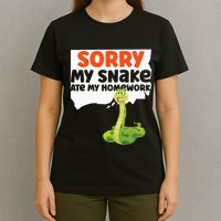 Snake Serpent Sorry My Snake Ate My Homework T-Shirt