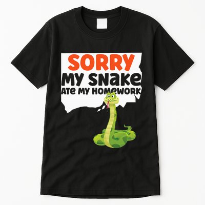 Snake Serpent Sorry My Snake Ate My Homework Tall T-Shirt