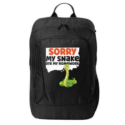 Snake Serpent Sorry My Snake Ate My Homework City Backpack