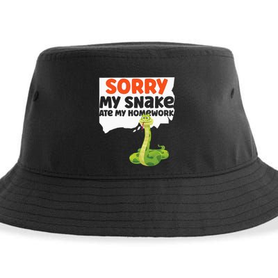 Snake Serpent Sorry My Snake Ate My Homework Sustainable Bucket Hat