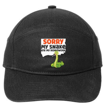 Snake Serpent Sorry My Snake Ate My Homework 7-Panel Snapback Hat