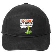 Snake Serpent Sorry My Snake Ate My Homework 7-Panel Snapback Hat