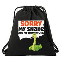 Snake Serpent Sorry My Snake Ate My Homework Drawstring Bag