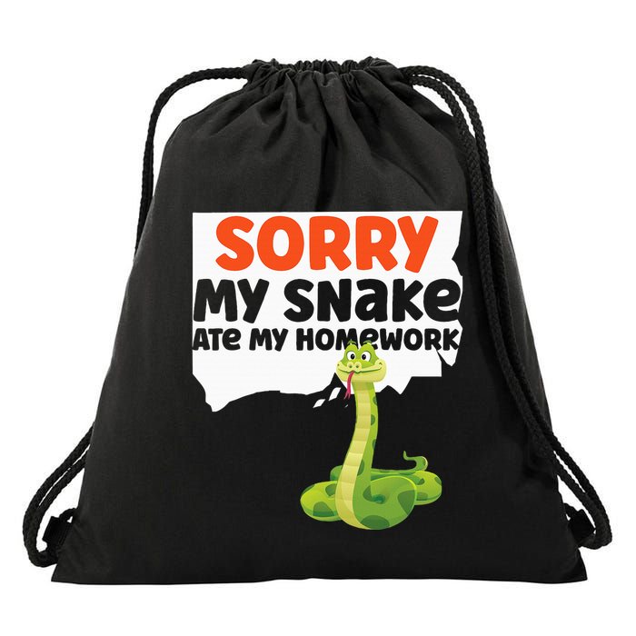 Snake Serpent Sorry My Snake Ate My Homework Drawstring Bag