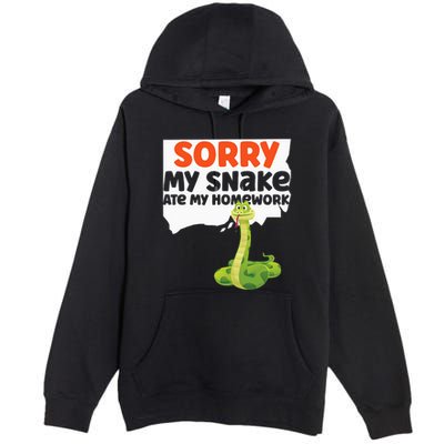 Snake Serpent Sorry My Snake Ate My Homework Premium Pullover Hoodie