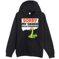 Snake Serpent Sorry My Snake Ate My Homework Premium Pullover Hoodie