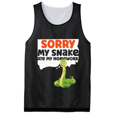 Snake Serpent Sorry My Snake Ate My Homework Mesh Reversible Basketball Jersey Tank