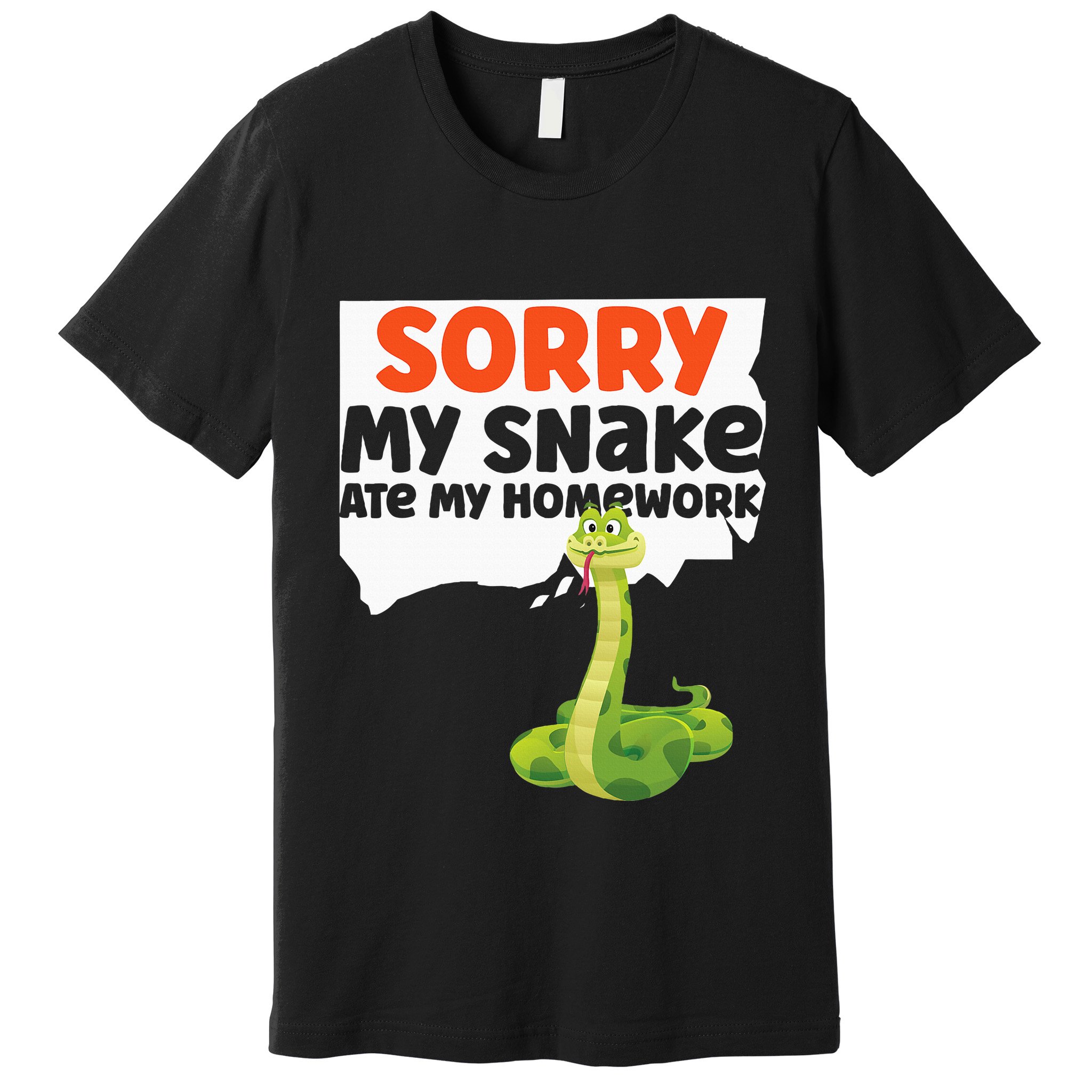Snake Serpent Sorry My Snake Ate My Homework Premium T-Shirt