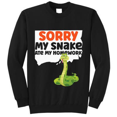 Snake Serpent Sorry My Snake Ate My Homework Tall Sweatshirt