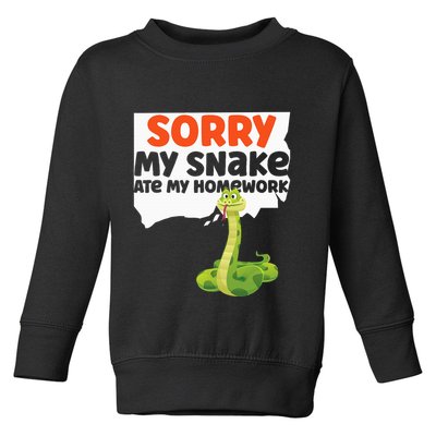 Snake Serpent Sorry My Snake Ate My Homework Toddler Sweatshirt