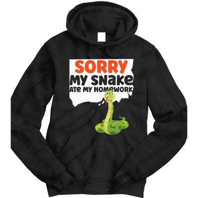 Snake Serpent Sorry My Snake Ate My Homework Tie Dye Hoodie