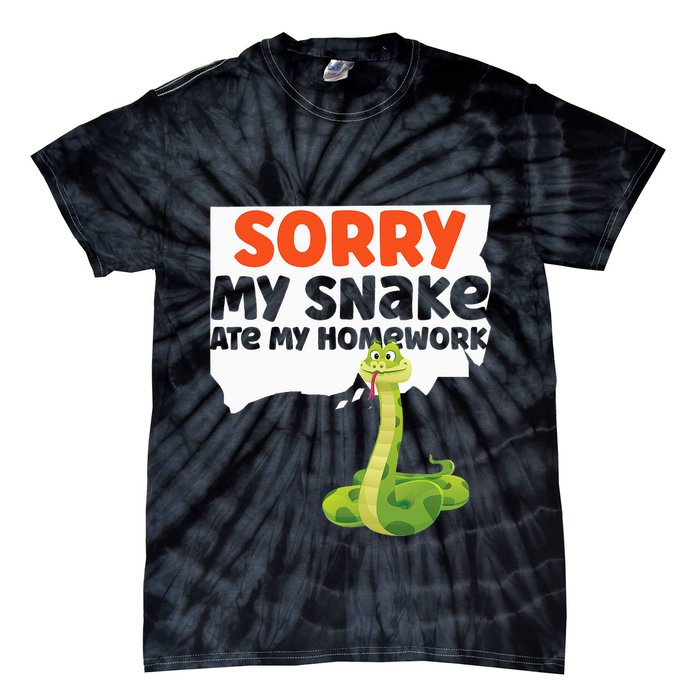 Snake Serpent Sorry My Snake Ate My Homework Tie-Dye T-Shirt
