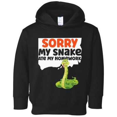 Snake Serpent Sorry My Snake Ate My Homework Toddler Hoodie