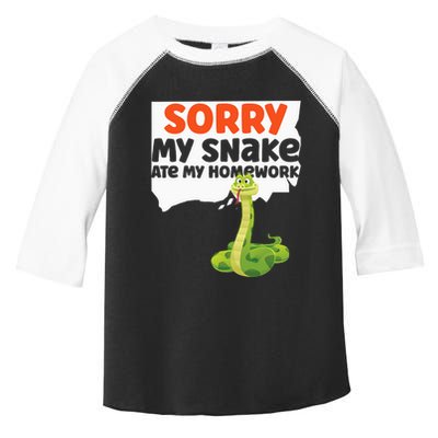 Snake Serpent Sorry My Snake Ate My Homework Toddler Fine Jersey T-Shirt
