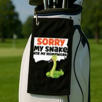 Snake Serpent Sorry My Snake Ate My Homework Golf Towel